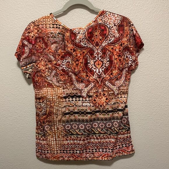 NWT French Blue Women’s Shirt Size MP Orange/White - Picture 2 of 5